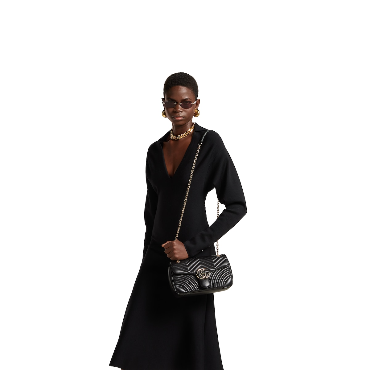 GG Marmont Shoulder Bag - Black