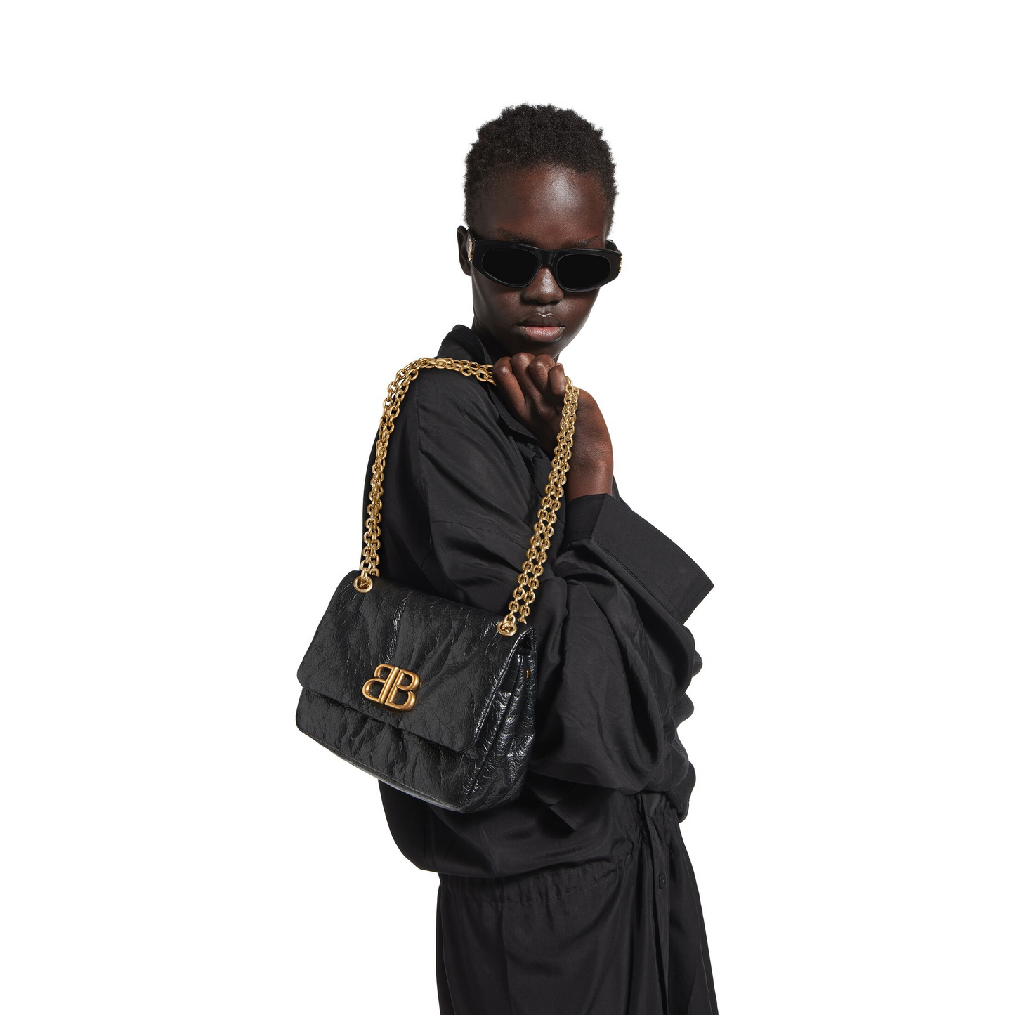 Monaco Bag Mini in Black - Aged Gold Hardware
