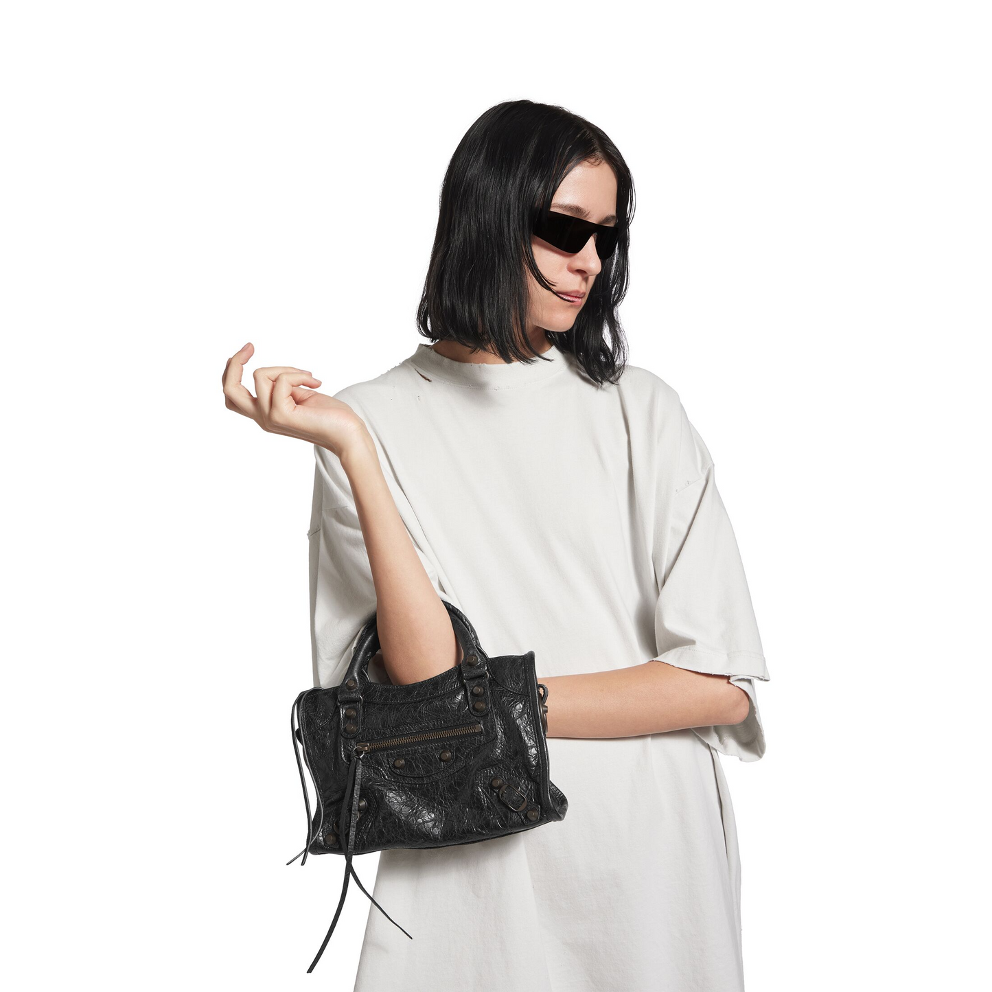 Le City Bag Mini in Black - Brass Hardware