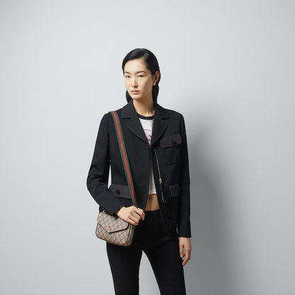 Ophidia Pochette - Beige and Ebony Supreme
