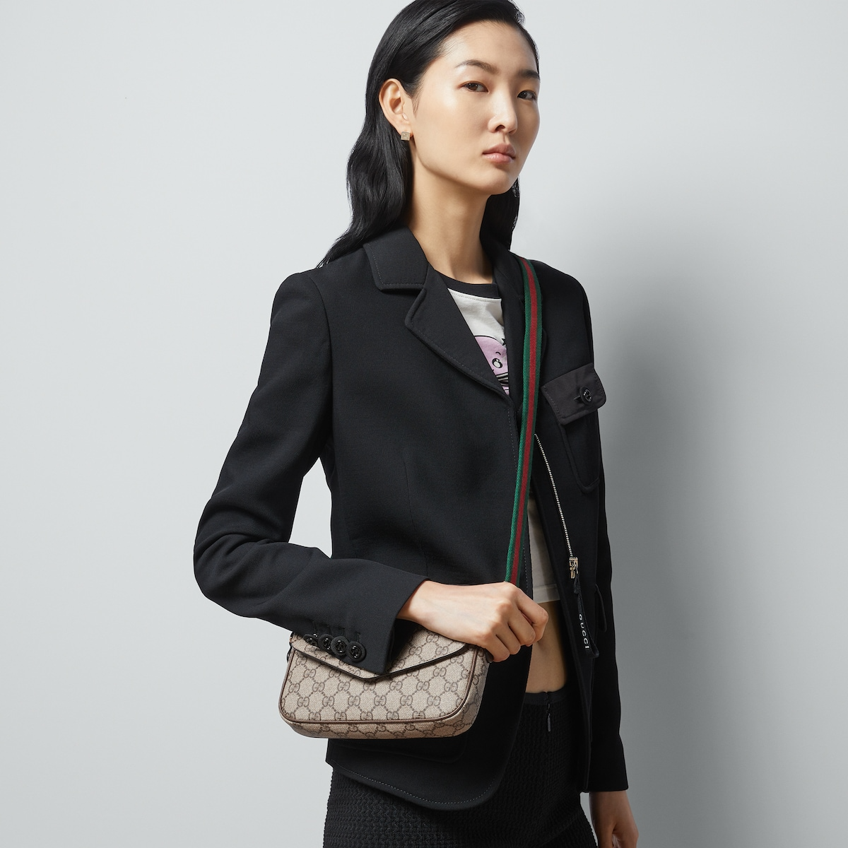 Ophidia Pochette - Beige and Ebony Supreme