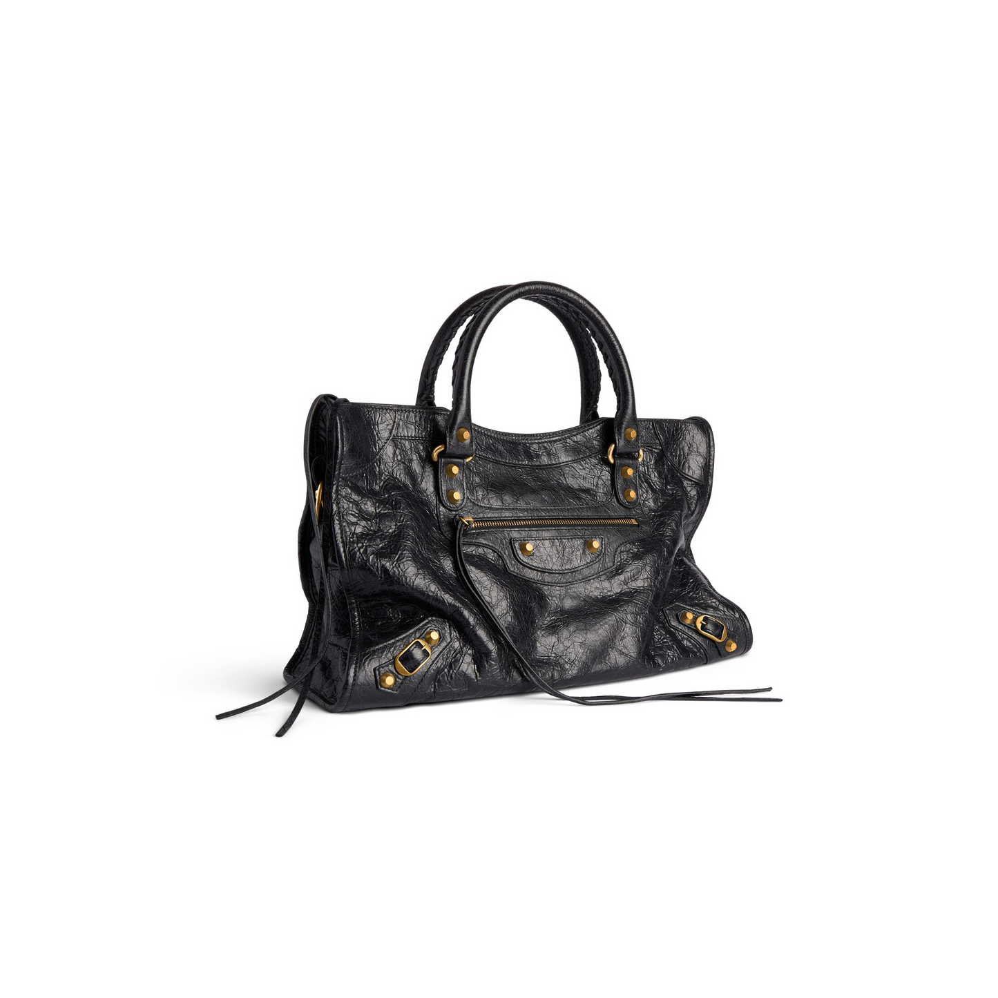 Le City Bag Medium in Black - Aged Gold Hardware