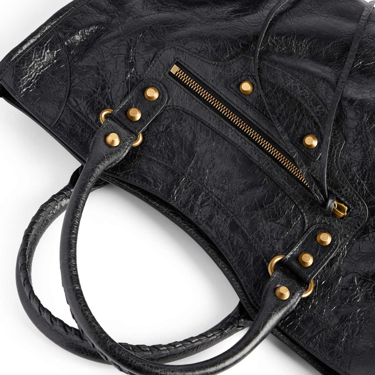 Le City Bag Medium in Black - Aged Gold Hardware