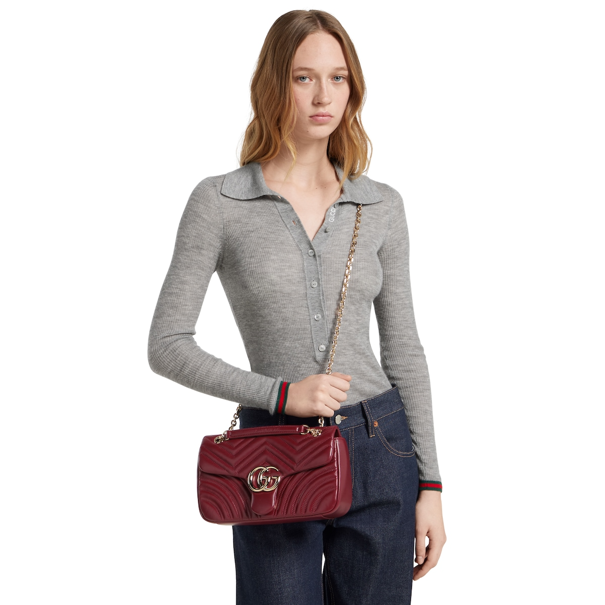 GG Marmont Shoulder Bag -  Rosso Ancora Red