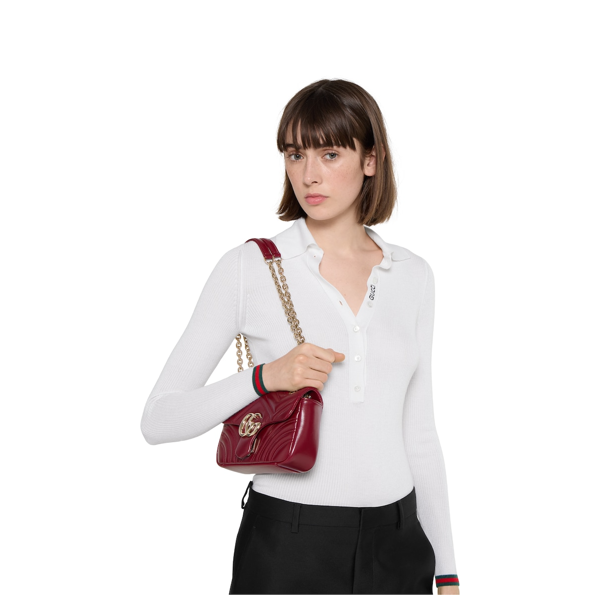 GG Marmont Shoulder Bag -  Rosso Ancora Red