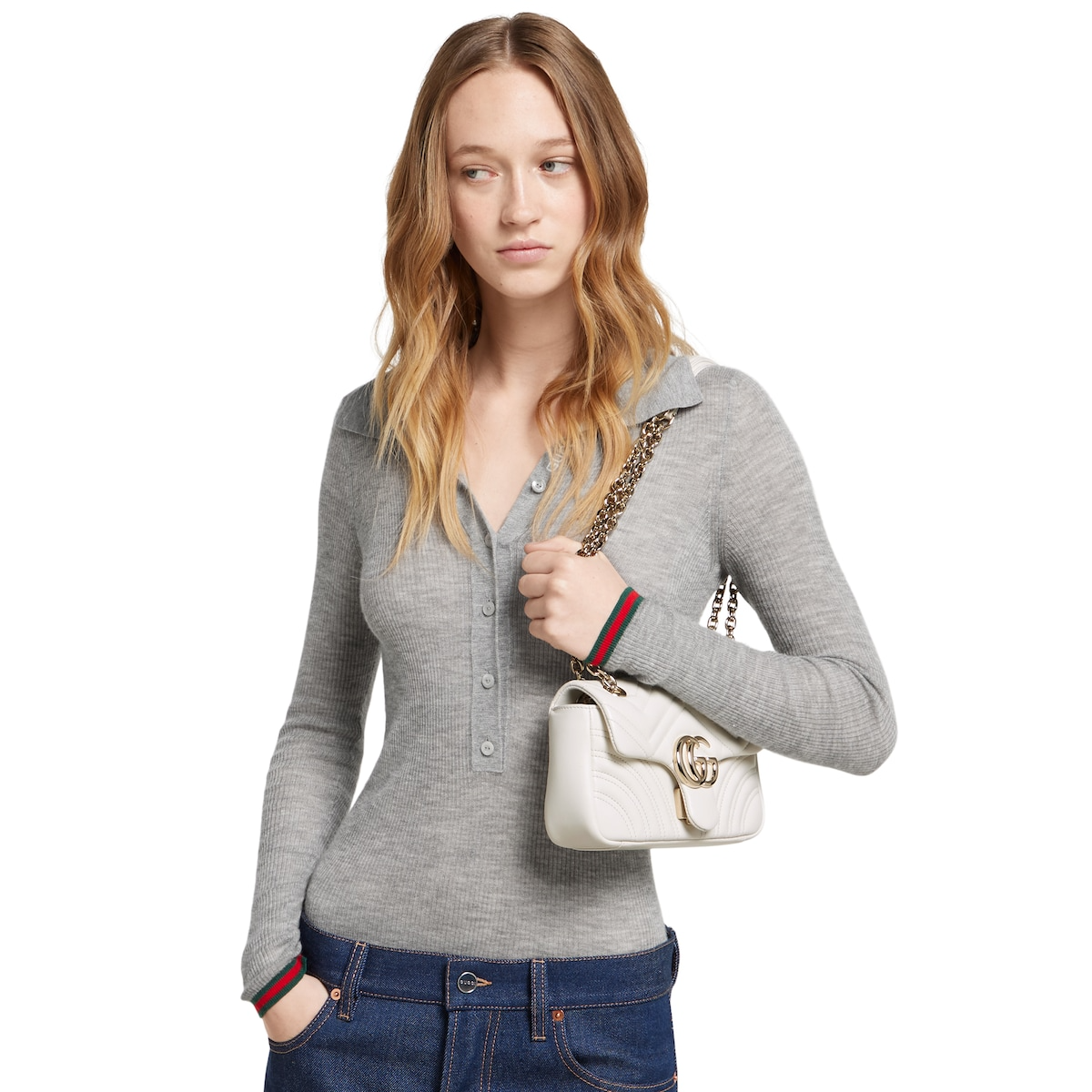 GG Marmont Shoulder Bag - White