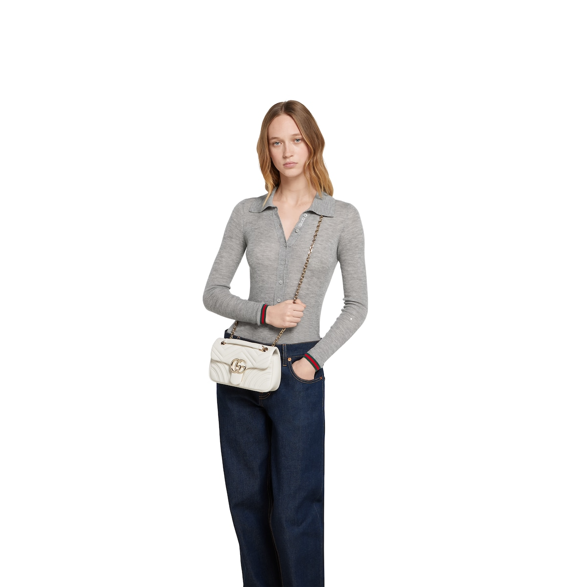 GG Marmont Shoulder Bag - White