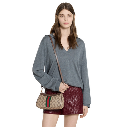 Ophidia Small Shoulder Bag - Beige and Brown