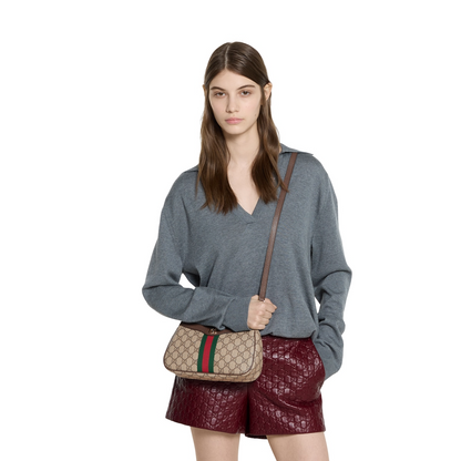 Ophidia Small Shoulder Bag - Beige and Brown