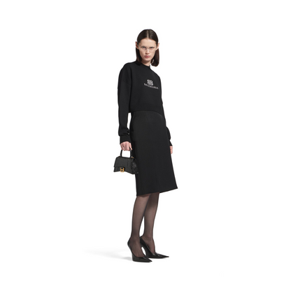 Hourglass Handbag XS in Black - Aged Gold Hardware