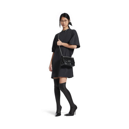 Monaco Bag Mini in Black - Aged Silver Hardware