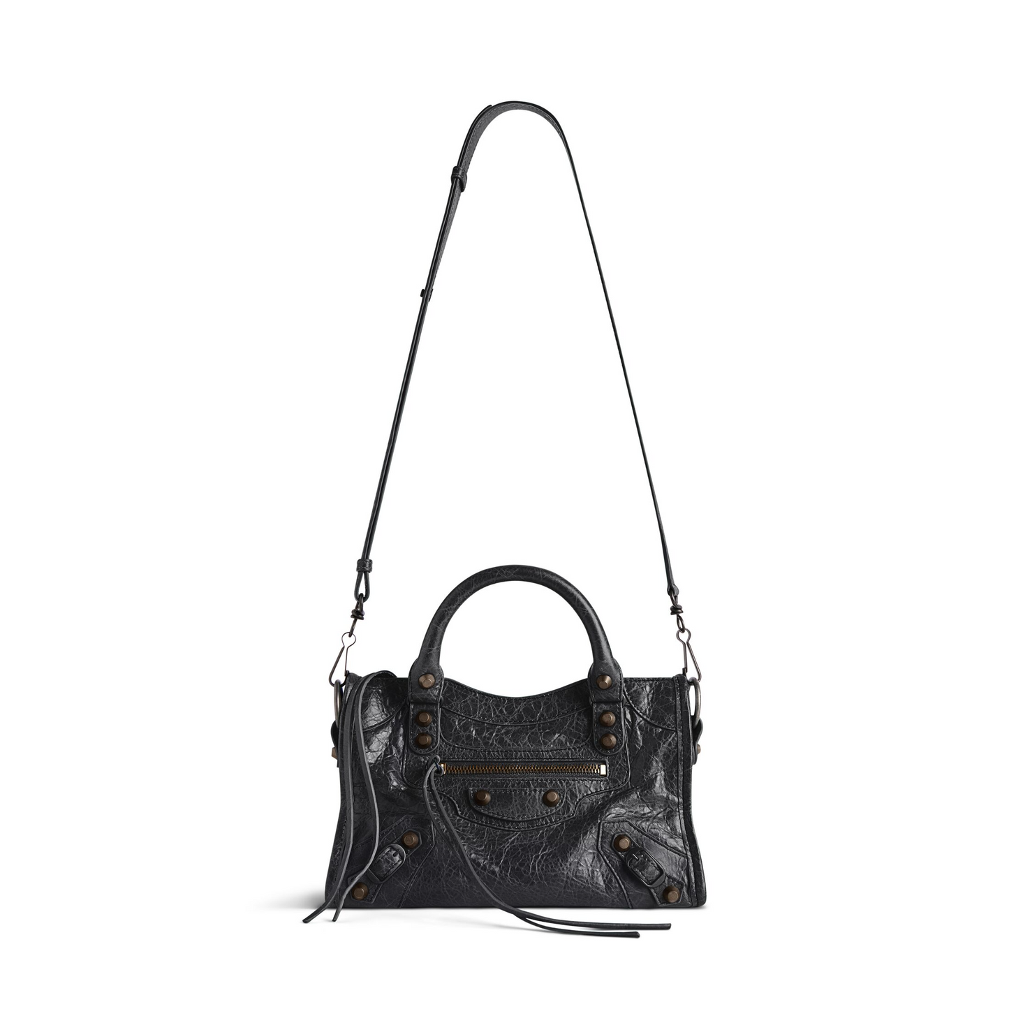 Le City Bag Mini in Black - Brass Hardware