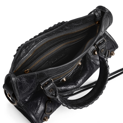 Le City Bag Mini in Black - Brass Hardware
