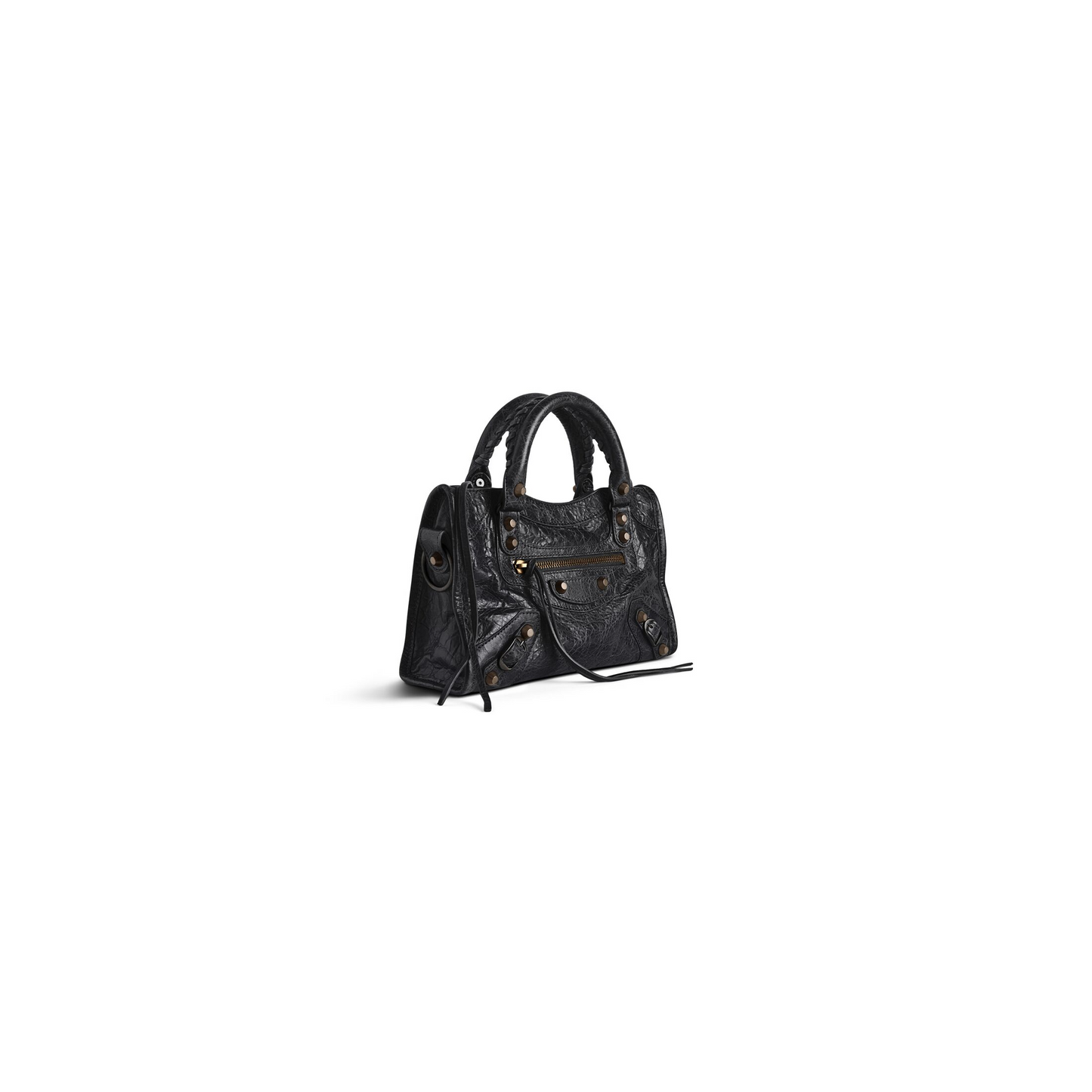 Le City Bag Mini in Black - Brass Hardware