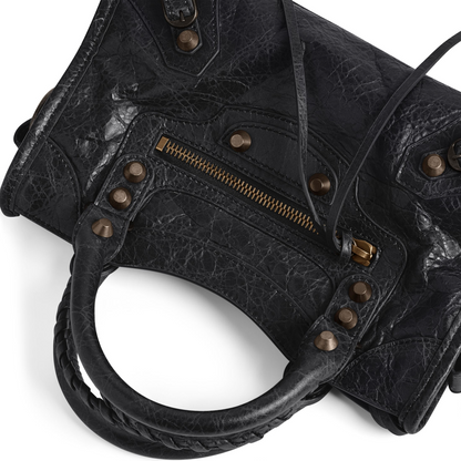 Le City Bag Mini in Black - Brass Hardware