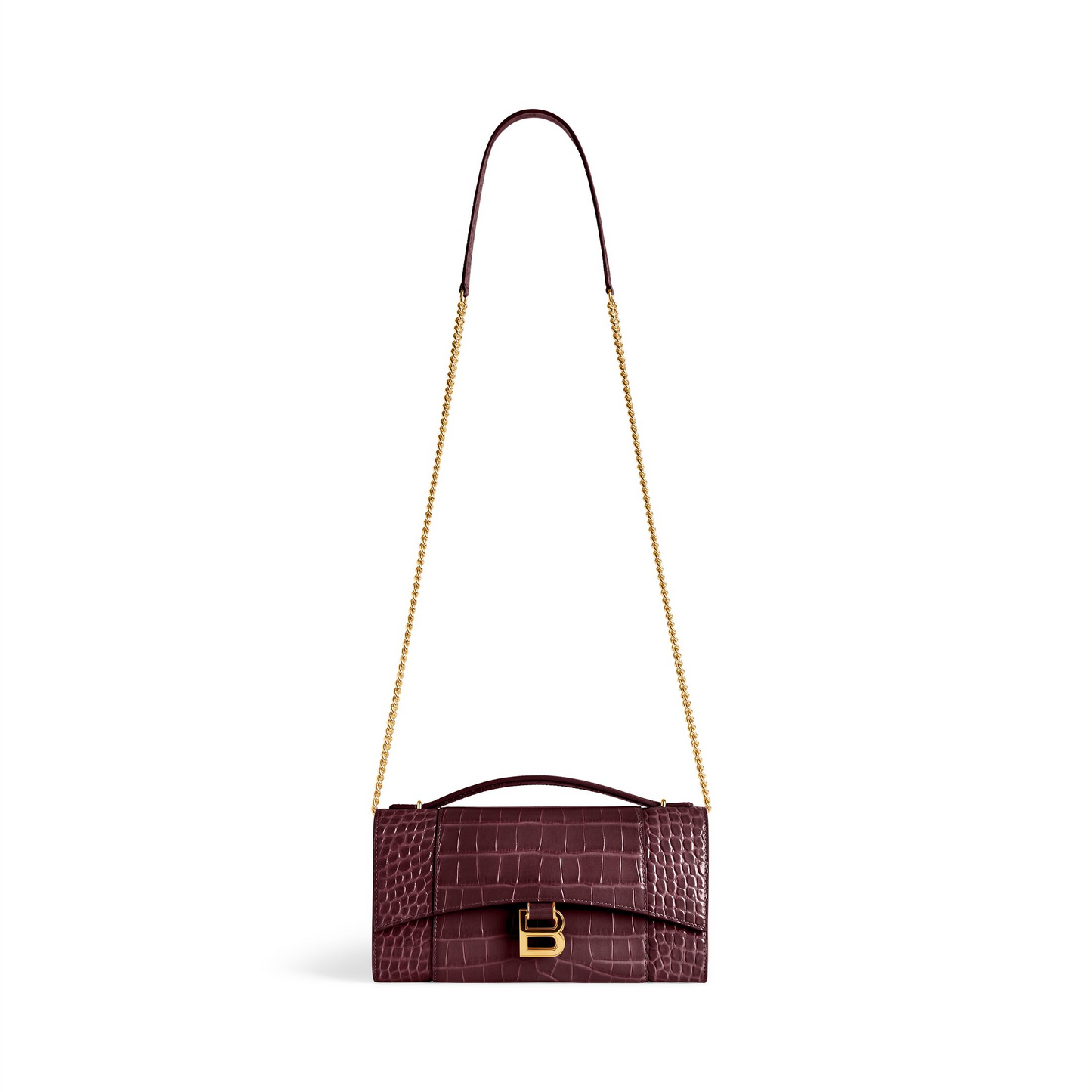 Hourglass Pochette With Chain - Shiny Gold Hardware