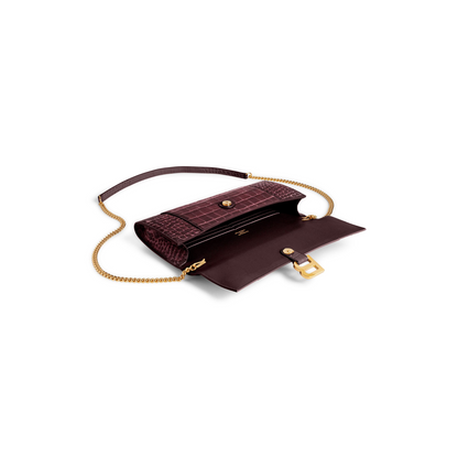 Hourglass Pochette With Chain - Shiny Gold Hardware