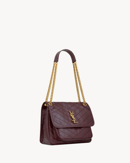 NIKI Medium in Vintage Leather - Rouge Cabernet