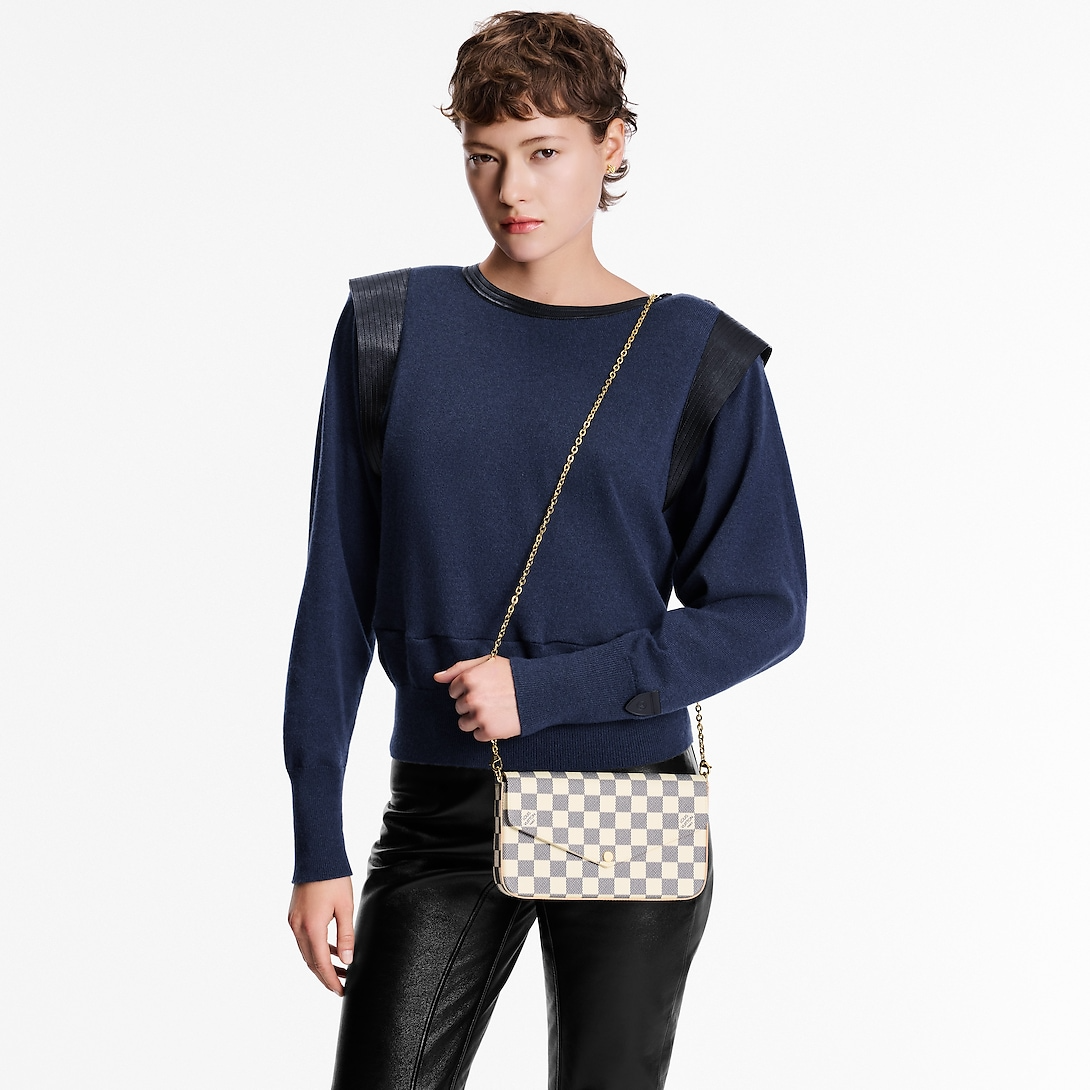 Pochette Félicie Damier Azur Canvas