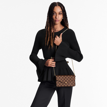 Pochette Félicie Damier Ebene Canvas